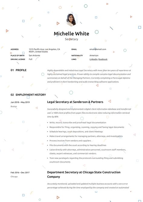 Image result for Secretary Resume Examples