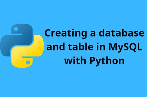 Bildergebnis für Create Table in MySQL with Python