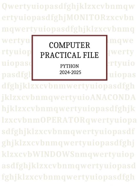 Toradh íomhá ar Computer Practical File Class 11 Python