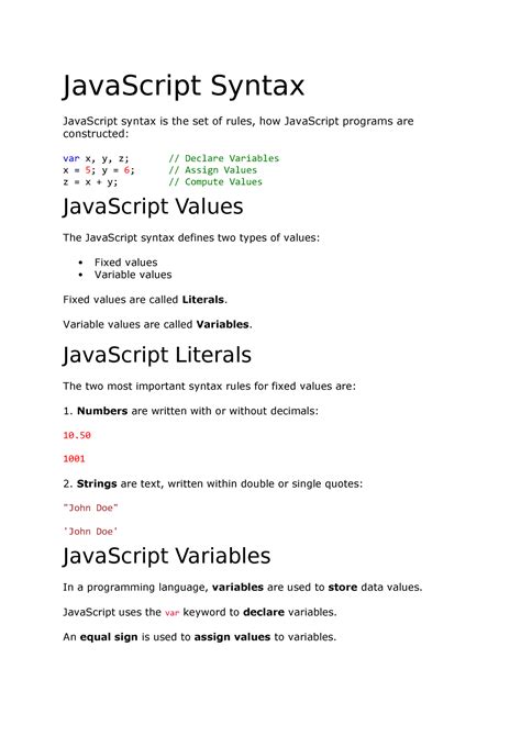 Image result for JavaScript Syntax Rules