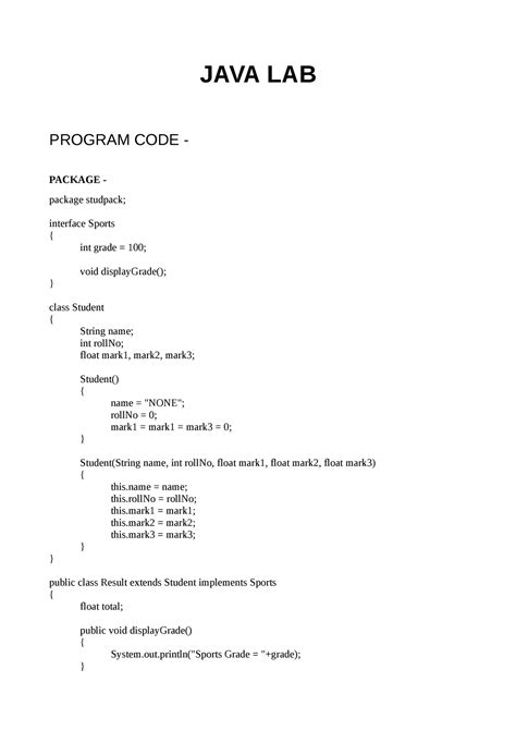 Image result for Java Lab Programs