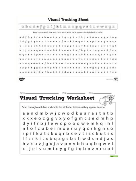 Visual Tracking Worksheet | PDF