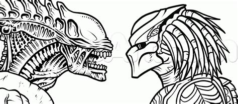 Alien vs Predator Coloring Pages に対する画像結果