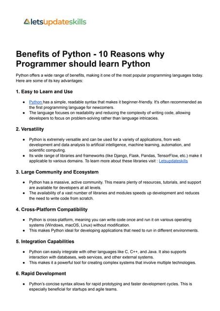 Benefits of Using Python Programming Language に対する画像結果
