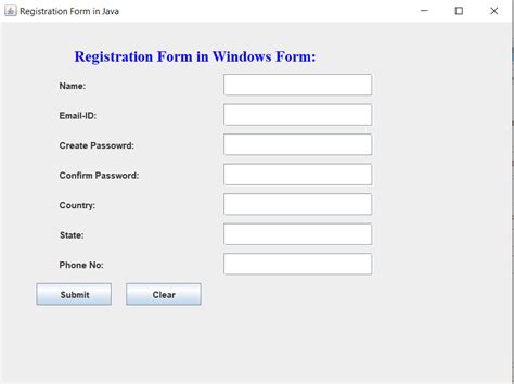 Image result for Java GUI Form