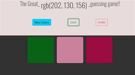 Image result for JavaScript Color Guessing Game