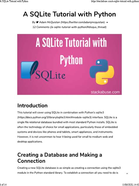 Python SQLite Tutorial に対する画像結果