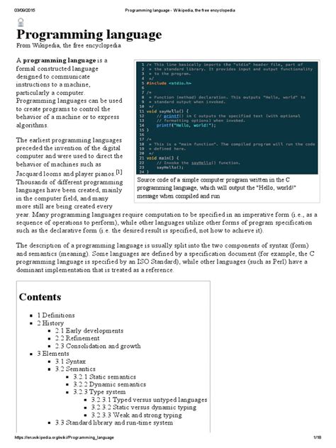 Image result for Programming Language Wikipedia