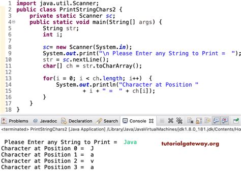 Image result for String Program Using for Loop in Java