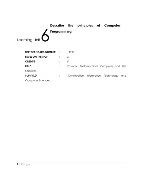 Image result for Principles of Computer Programming Level 3 Notes First Chapter