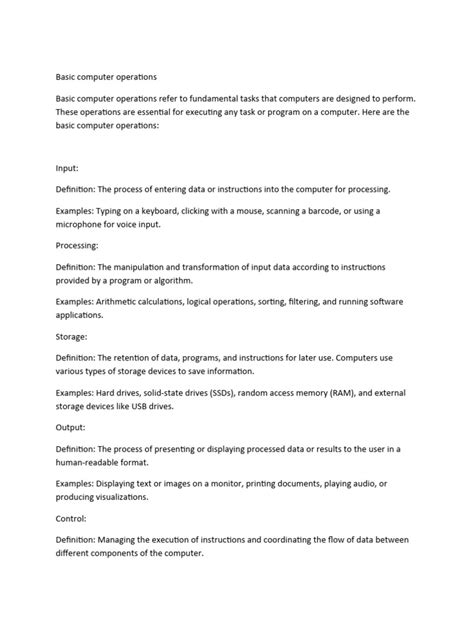 Image result for Basic Computer Operations