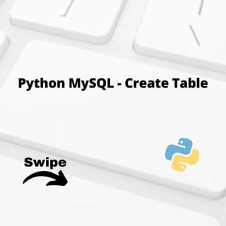 Bildergebnis für Create Table in MySQL with Python