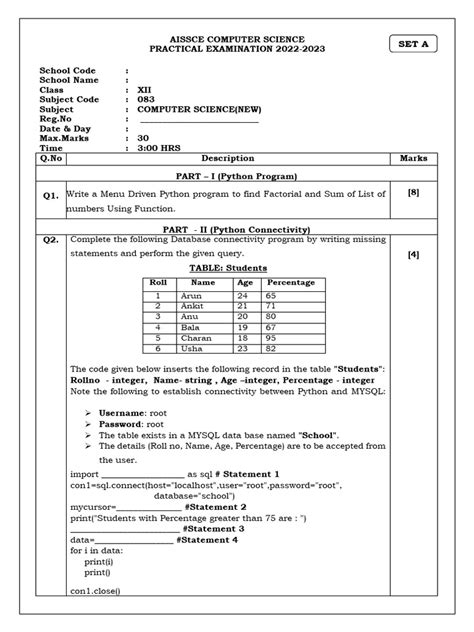 Image result for Class 12 CS Project Python and SQL