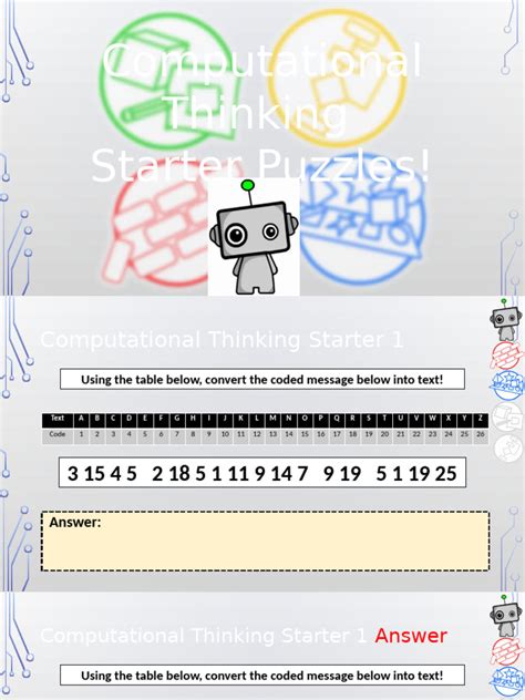 Computational Thinking Starter Puzzles! | PDF