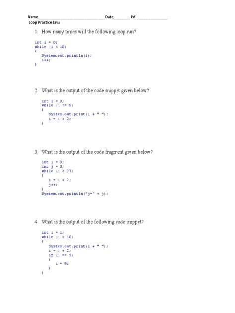 For Loop Java Example for Practice に対する画像結果