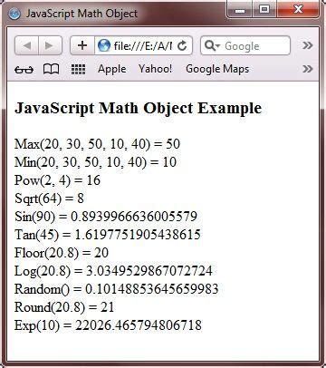 Image result for Math Object in JavaScript