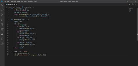 Image result for Merge Sort in Python Source Code