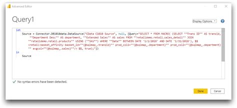 Data Flow SQL Query Advanced Editor に対する画像結果