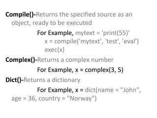 Python Compile Example に対する画像結果