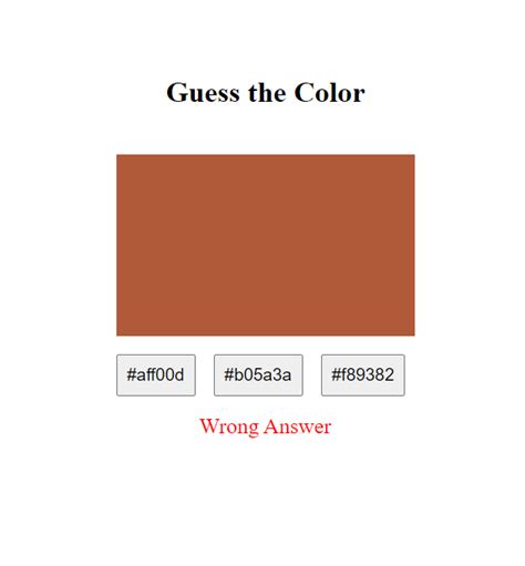 Image result for JavaScript Color Guessing Game