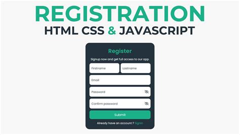 Registration Form Using JavaScript に対する画像結果