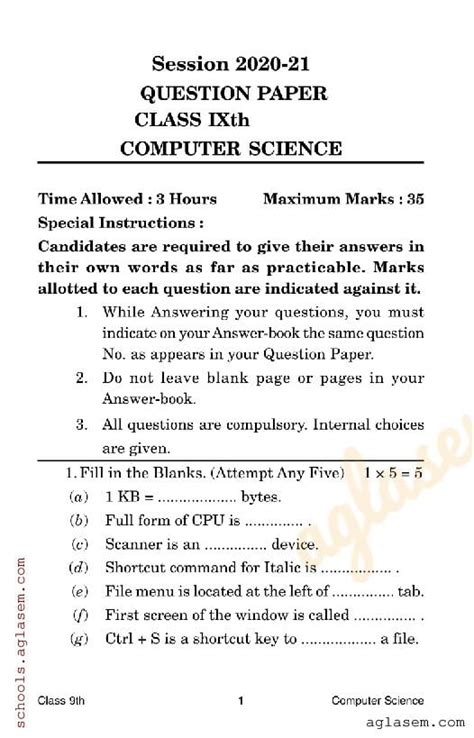 Toradh íomhá ar Computer Science Question Answers