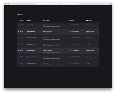 Image result for JavaScript Table CSS Beautiful