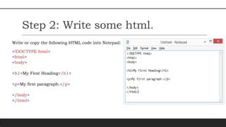 Image result for HTML Tutorial Using Notepad