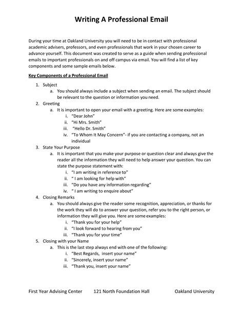 Image result for Formal Email Example