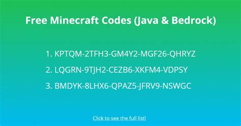 Image result for Free Minecraft Java Code List