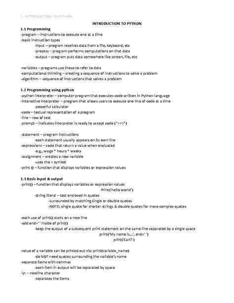 Image result for Python Introduction Notes