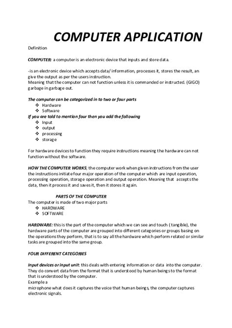 Afbeeldingsresultaten voor Basic Computer Notes