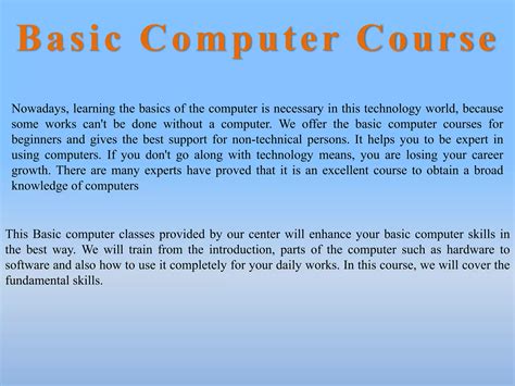 Image result for Computer Course First Day