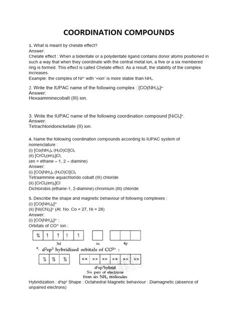 Image result for Coordination Compounds