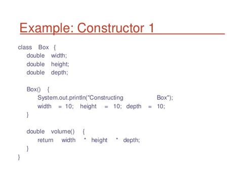 Image result for Java Class Constructor Example