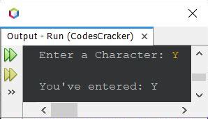 Toradh íomhá ar Using Character Inputs in Java Code