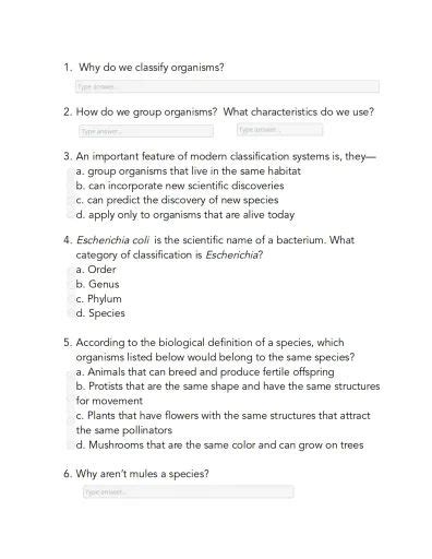 Image result for Classification Questions Examples