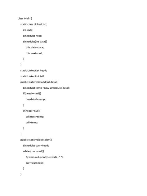 Toradh íomhá ar Basic Java Linked List Example