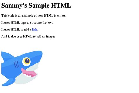 Toradh íomhá ar HTML Sample Program