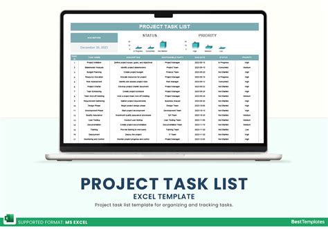 Project Task List Excel Template - Best Templates