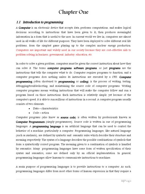 Image result for Computer Programming Chapter 1