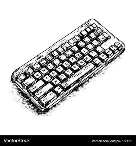 Toradh íomhá ar Computer Keyboard Vector Drawing