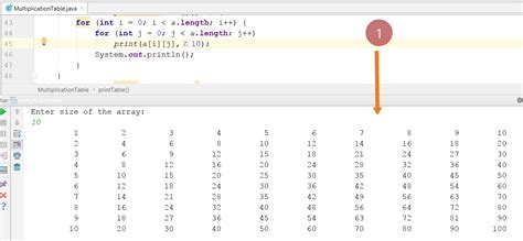 Afbeeldingsresultaten voor Multiplication Table Java Code