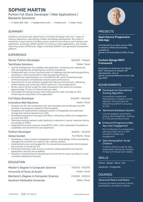Python Full-Stack Developer Resume Examples に対する画像結果