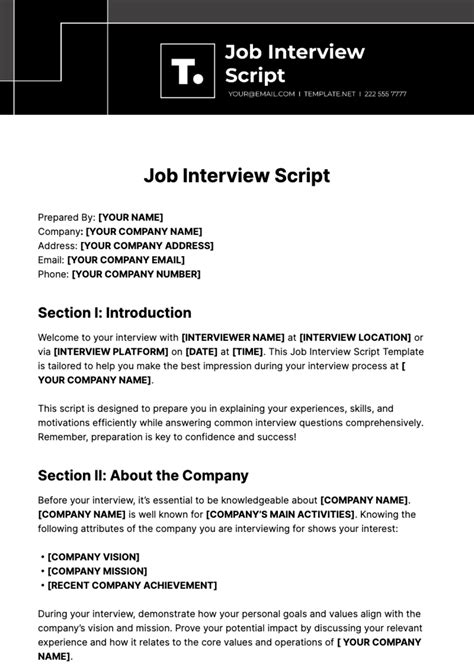 Toradh íomhá ar Interview Introduction Script