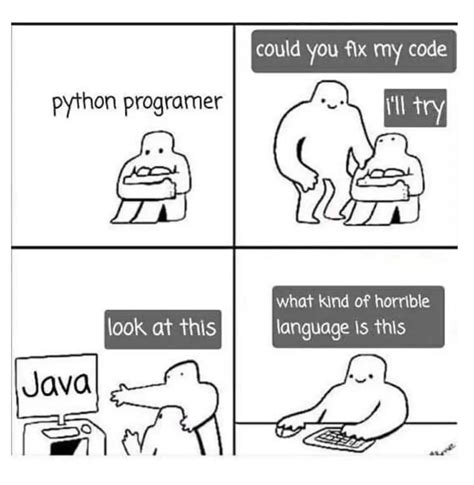 Image result for Java vs Python Meme