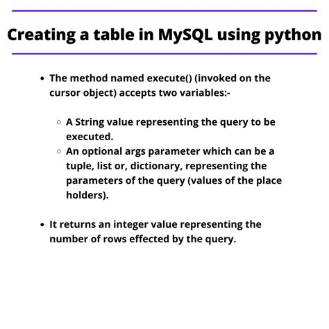 Bildergebnis für Create Table in MySQL with Python