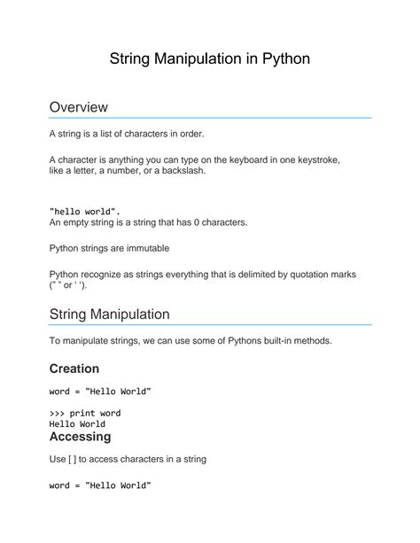 Afbeeldingsresultaten voor String Manipulation Examples Python Poster