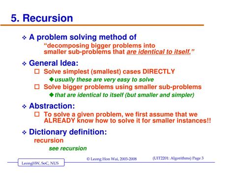 PPT - Recursive Algorithm Recursive Algorithm Recursive Algorithm ...
