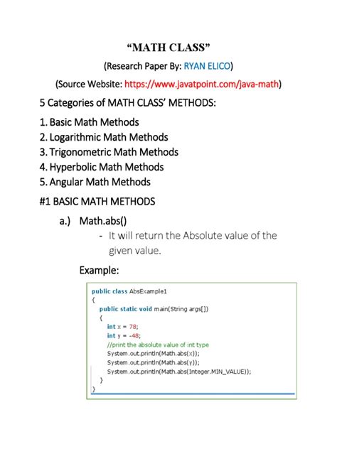 Image result for Math Class Methods Java